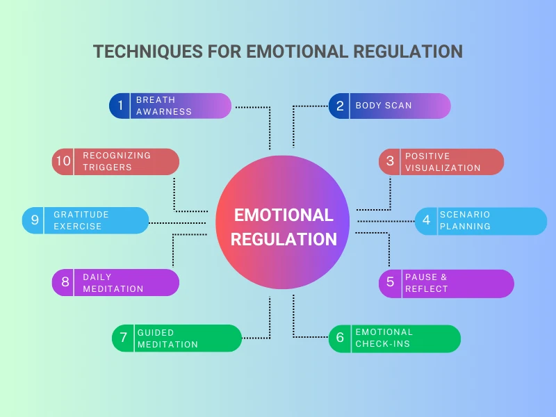 infographic of techniques for emotional regulation